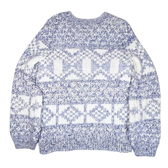 VTG Gap Fair Isle Sweater Sz.S Blue Chunky Knit Alpaca Blend Chunky Nordic Cozy - Picture 5 of 12